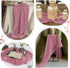 25 Pack Dusty Rose Cheesecloth Table Runner 17 x 108 Inch Gauze Table Runner Fabric Semi Sheer Cheese Cloth Table Decor Bulk for Rustic Romantic Wedding Baby Shower Table Decoration - Image 6