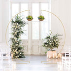 2pcs Wedding Arch Backdrop Stand 8.2FT Gold Half Curved Arch Stand - Image 3