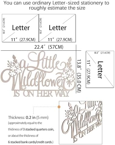 A Little Wildflower Wooden Backdrop Wooden Sign for Floral Party Photos - Image 5