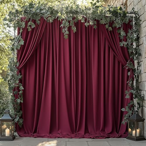 30x10FT Burgundy Backdrop Curtains for Wedding Parties, Wrinkle Free Photo Backdrop Curtains for Wedding Birthday Party Baby Shower, Fabric Drape with Rod Pockets 5ft x 10ft, 6 Panels - Image 7