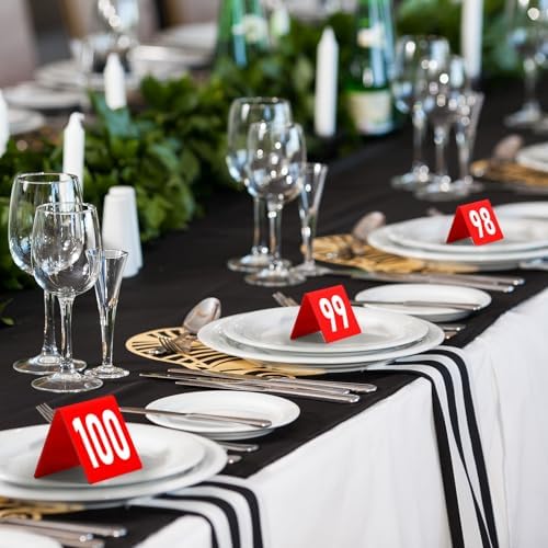 Tuanse 100 Pcs Acrylic Table Numbers 1-100 Table Tent Cards 2.5x2x1.6 Inch - Image 5