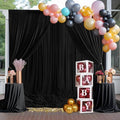 20ft×10ft Black Backdrop Curtain, Wrinkle Free Thick Polyester Drapes for Backdrop, 4 Panels 5ft x 10ft Photo Backdrop Curtains for Parties Birthday Wedding Graduation Photography Background Cloth by Nobed+HHT