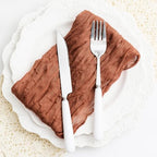 100 Pack Terracotta Cheesecloth Napkins 21x21 Inches Terracotta Cloth Napkins Washable Set of 100 Dinner Table Napkins for Wedding Bridal Baby Shower Rustic Boho Cotton Gauze Summer Party Table Decor - Image 7