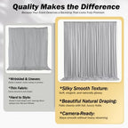 20x12 ft Silver Backdrop Curtains for Weddings Parties, Birthdays - Image 6