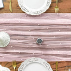 Artoid Mode 10-Pack Pearl Pink Gauze Table Runner 10FT Home Decor - Image 5