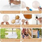 2 Sets Adjustable Balloon Column Stand Kit with Bases (Neutral Boho Brown) - Image 4
