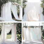 Barcelonetta | Chiffon Fabric | Decoration, Drapery Fabric | Wedding, Gender Reveal, Baby Shower, Birthday | for Arbor, Arch, Canopy, Table and Chair Decoration (White, 10 Yards) - Image 3