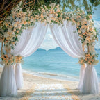 Wokceer White Backdrop Curtain Drapes for Parties, 3Pack 10x8FT - Image 6