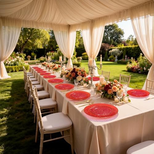 I00000 150 Pcs Clear Red Plastic Plates, Disposable Hammer Party Plates - Image 6