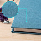 Large Photo Album Self Adhesive 4x6 5x7 6x8 8x10 Pictures Scrapbook Magnetic Album DIY Scrap Book 60 Sticky Pages Linen Cover DIY Photo Album with A Metallic Pen and DIY Accessories(SKY Blue) - Image 4