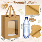 Zhanmai 36 Pcs Kraft Paper Gift Bags with Clear Window Handles, Brown - Image 2