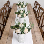 6 PCS Champagne Wedding Flower Table Centerpieces - 10 Inches - Image 3