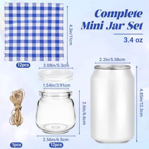 3.4 oz Small Glass Jars with Lids 12PCS, Mini Yogurt Jars for Jam - Image 2