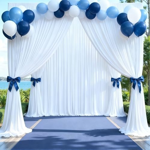 40x10FT Backdrop Curtains with Rod Pockets - Wrinkle Free Photo Stage Backdrop 8 Panels Curtains Drapes for Photography Wedding Party Baby Shower Decorations (White) - Image 4