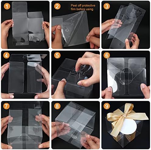 COTOPHER 5x5x5 Inches Clear Gift Boxes 35 Pcs Clear Boxes for Favors - Image 6