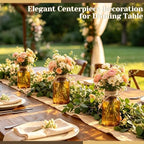 Mason Jar Glass Vases 6 Pack, Amber Flower Vase for Centerpieces - Image 6