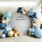 Dusty Blue Gold Balloons Kit 60pcs 12 inch Baby Blue Sand White Champagne Gold Helium Latex Balloons and Electric Balloon Pump - Image 4