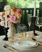Crystal Clear Acrylic Wedding Table Numbers 1-20 Set, Self-Standing Modern Arched Signs for Reception Seating, Anniversary & Bridal Shower, Elegant Wedding Decor (5x7 Inches) - Image 4