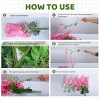 Alotiki Pink Wisteria Hanging Flowers, 50 Pack Fake Hanging Flowers - Image 6
