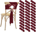50 PCS Cheesecloth Chair Sashes Bows Wedding Aisle Decorations Chair Ribbon Ties Back Sash for Wedding Party Events Banquet Chair Cover Decoration (Burgundy) by Lumaycens