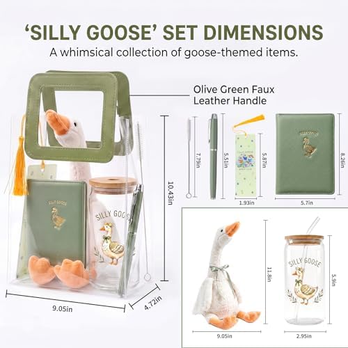 6 Sets Silly Goose Baby Shower Prizes for Game Winners Baby Shower Favors Gifts Including Fabric Goose Figurines Cups Notebooks Pens Bookmarks Ribbons Gift Bags - Image 2