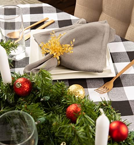 DII Buffalo Check Collection, Classic Farmhouse Tablecloth, Tablecloth, 60x120, Black & White - Image 2