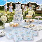 Novabright 50 Sets Boy Baby Shower Magnets Blue Crochet Overall Favors - Image 5