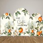Blush Pink Floral Arch Covers Stretchy Backdrop Citrus Lemon A Little Cutie is on The Way Arch Background Baby Shower Party Decoration (6.5x3.3ft(200x100cm),GX-2893) - Image 4