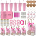62PCS Baby Shower Prizes for Game Winners, Baby Shower Favors Gift Set for Games, Bridal Shower & Party Events, with Tumblers Notebooks Candles Mirror with Hair Brush & Gift Bags (Pink) by JIETING