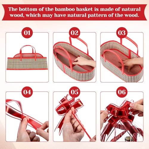 Reallnaive 6 Sets Empty Baskets for Gift to Fill Large Woven Basket - Image 3