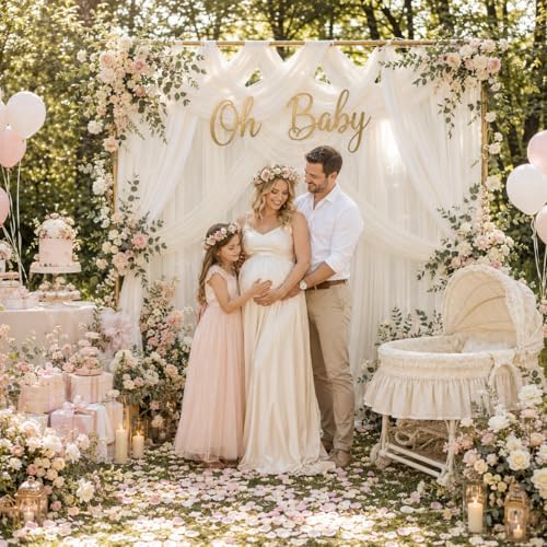 30ft x 10ft White Backdrop Curtains for Parties,6 Panels 5ft x 10ft Wrinkle-Free Polyester Photo Backdrop Drapes for Wedding Birthday Baby Shower Graduation Photography Background - Image 6
