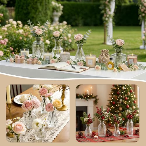 80Pack Glass Bud Vases in Bulk Clear Small Mini Vase for Flowers - Image 3