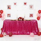 Eternal Beauty Hot Pink Sequin Tablecloth 60 x 120-Inch Sparkly Overlay Rectangle Glitter Table Cover for Wedding Party Birthday Decoration by EternalBeauty