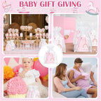 Halloscume 20 Girls and Boys Baby Shower Favors Gifts for Guests Baby Shower Pens Boho Keychain Thank You Cards for Gender Reveal Party Favor(Pink) - Image 6