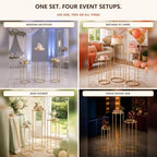 Cylinder Stands for Party, 3PCS Gold Metal Cylinder Pedestal Stands for Display, Heavy Duty Round Cake Stand Tables for Wedding, Birthday, Baby Shower, Dessert Table & Backdrop Decorations - Image 6