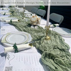 12 Pack Sage Green Cheesecloth Table Runner 10FT Rustic Gauze Fabric Cheese Cloth Table Runner for Wedding Bridal Baby Shower Table Decor 20 x 120 Inch Long Boho Sheer Birthday Party Table Decorations - Image 7