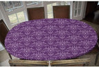 Purple Damask Pattern Print Oval Tablecloth Leakproof & Sturdy Washable for Dining Table Buffet Parties and Camping Fits for 48" x 68" Oval Table - Image 6