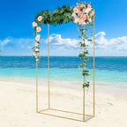 Square Backdrop Stand, Galvanized Color Metal Balloon Arch Stand, Wedding Arch Garden Gazebo Backdrop - for Wedding, Baby Birthday Party, Birthday Party Photo backdrops - Image 3