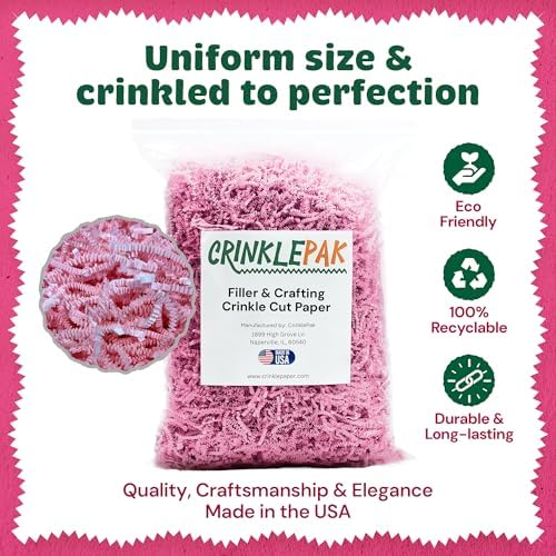 10 LB Pink Crinkle Paper Shred – USA Made Gift Basket Filler for Mother's Day, Weddings, Birthdays – Eco-Friendly Shredded Paper for Gift Wrap, Packaging & Small Business - Image 4