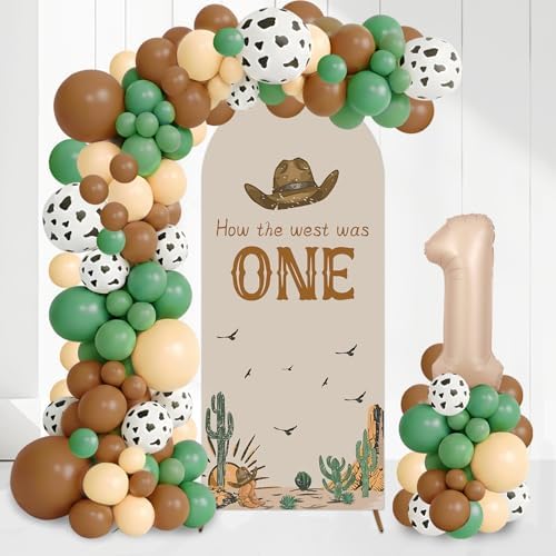 How the West Was One Decorations Arch Backdrop Covers and Balloon Garland Arch Kit 6ft Western Cowboy First Birthday Decorations for Baby Boys Cowboy First Rodeo Bday Decors Supplies by ZestZing