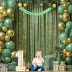 Shillance 30x10ft Olive Green Backdrop Curtains with Lights Photo Drapes Wrinkle Free Fabric Backdrop Curtain for Wedding Birthday Party Baby Shower Bridal Shower Home Party Background Decorations - Image 7