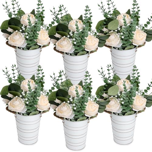 6 PCS Champagne Wedding Flower Table Centerpieces - 10 Inches by DIYDOFUN
