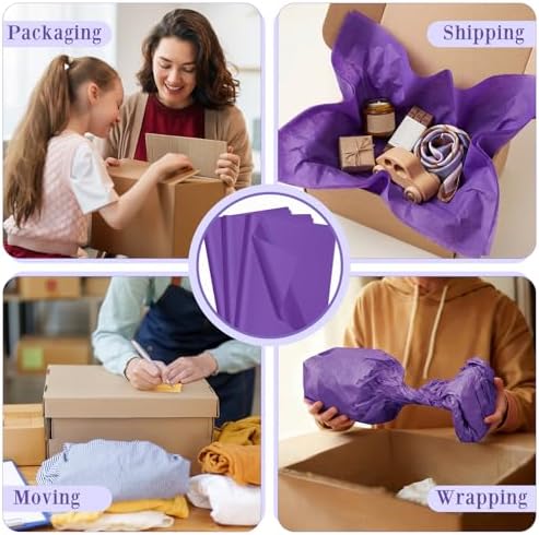 500 Sheets Purple Tissue Paper Bulk 20 x 30 Inch for Halloween Floral Wrap - Image 6