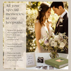 Premium Scrapbook Album with Window and Writing Space – 60 Pages holds 200 Photos of Different Sizes – Wedding, Baby, Travel & Family Memories – 11.4" x 8.6" - Olive - Image 3