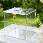 Clear Acrylic Card Box with Lock & Slot, DIY-Friendly Wedding Card Boxes for Reception Cash Gift Monetary Envelope, Elegant Gift Card Holder Box for Graduation Bridal Shower Party Table Decor by SOFARKKTPARTYCARDBOX