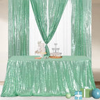 Poise3EHome Mint Green Sequin Tablecloth 90×156 Inch Rectangle Sparkly Fabric Table Cloth for Birthday Wedding Party Holiday Baby Shower Decoration - Image 3