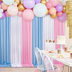 Baby Shower Backdrop Curtain 15ftx10ft - Blue Pink Satin Drapes - Image 4