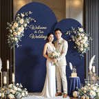 Navy Blue Arch Cover 2 Set-7.2FT, 6FT Arch Backdrop Cover Spandex Fitted Wedding Arch Stand Covers for Bridal Shower Wedding Baby Shower Birthday Party Banquet Photo Background Decorations - Image 3