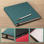 Large Photo Album Self Adhesive Scrapbook Album for 4x6 6x8 8x10 Pictures 12.6"x11" Inch 40 Pages Linen Cover Magnetic Photo Album with A Metallic Pen and DIY Sticker(Dark Green) - Image 6