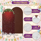 Modern Snowflake Pine Branch Strip Arch Backdrop Cover 7.2 ft 2 Sided Wedding Arch Covers Stretchy Backdrop Round Top for Birthday, Party, Baby Shower Decorations - Image 3